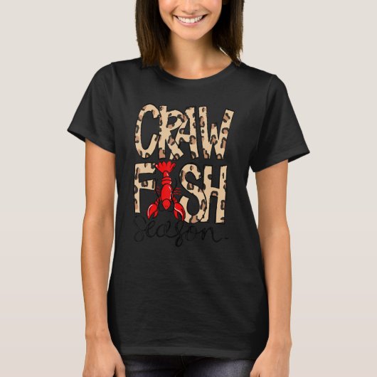 Craw Fish Sason Leopard Print Love Crawfish T-shirt (Voorkant)