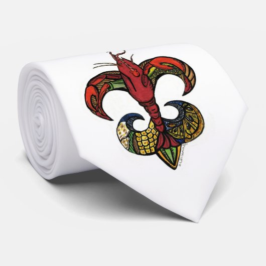 Crawdad Fleur De Lis Stropdas voor papa (Opgerold)