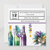 Crawdads Cocktails en Mardi Gras Party Kaart (Achterkant)