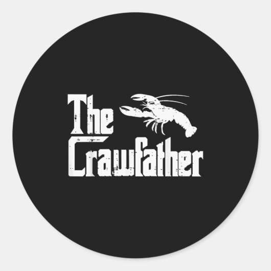 Crawfihe Crawfather Funny Crayfish Parody Dad Papa Ronde Sticker (Voorkant)