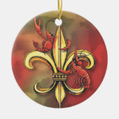 Crawfish & Alligator Fleur de Lis Keramisch Ornament (Voorkant)