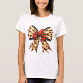 Crawfish and Leopard Print Coquette Bow T-shirt (Voorkant)