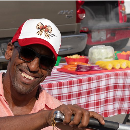 Crawfish and Leopard Print Coquette Bow Trucker Pet