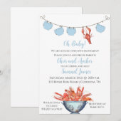 Crawfish Baby Boyd Luier Douche Uitnodiging (Voorkant / Achterkant)