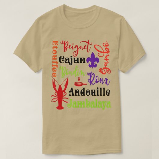 Crawfish Beignet Gumbo Jambalaya Subway Bayou Funn T-shirt (Design voorkant)