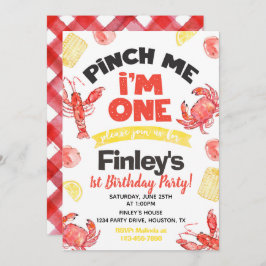 Crawfish Birthday Invitation | 1e verjaardag Kaart