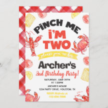 Crawfish Birthday Invitation | 2e verjaardag