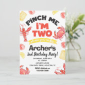 Crawfish Birthday Invitation | 2e verjaardag Kaart (Staand voorkant)