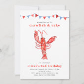 Crawfish Birthday Invitation | Crawfish Party Kaart (Voorkant)