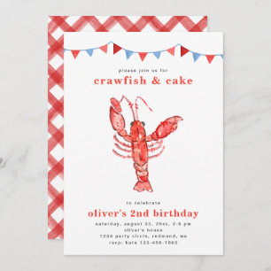 Crawfish Birthday Invitation   Crawfish Party Kaart