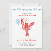 Crawfish Birthday Invitation | Crawfish Party Kaart (Voorkant)