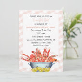Crawfish Boil 1e verjaardag uitnodiging voor meisj (Staand voorkant)