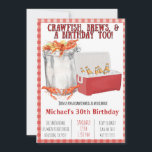 Crawfish Boil - 30th Birthday - Party Invitation Kaart<br><div class="desc">Deze uitnodiging tot kruipboil is perfect voor de bieren liefhebbende,  muze etende persoon voor hun verjaardagsfeestje!</div>