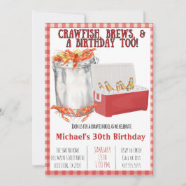 Crawfish Boil - 30th Birthday - Party Invitation Kaart