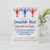 Crawfish Boil 4th of Juli Party Invitation Kaart (Staand voorkant)