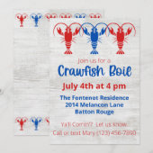 Crawfish Boil 4th of Juli Party Invitation Kaart (Voorkant / Achterkant)