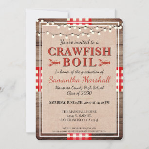 Crawfish Boil afstudeerfeest rustiek Kaart