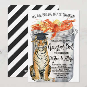 Crawfish Boil Afstuderen Invitation Kaart