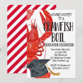 Crawfish Boil Afstuderen Invitation Kaart (Voorkant / Achterkant)