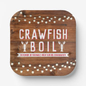 Crawfish Boil Afstuderen Reunion Lobster Rustic Papieren Bordje (Voorkant)