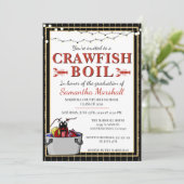Crawfish Boil Afstuderen schooldiploma Kaart (Staand voorkant)