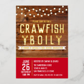 Crawfish Boil Afstuderen Seafood Party Folie Uitnodiging (Voorkant)
