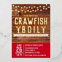 Crawfish Boil Afstuderen Seafood Party Folie Uitnodiging