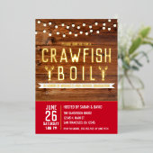Crawfish Boil Afstuderen Seafood Party Folie Uitnodiging (Staand Voorkant)