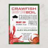Crawfish Boil Afstuderen Seafood Party Invitation Briefkaart (Voorkant)