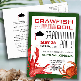 Crawfish Boil Afstuderen Seafood Party Invitation Briefkaart
