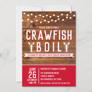 Crawfish Boil Afstuderen Seafood Party Kaart
