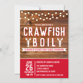 Crawfish Boil Afstuderen Seafood Party Magnetische Uitnodiging
