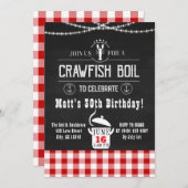 Crawfish Boil Any Event Rustic Chalkboard Invite Kaart (Voorkant / Achterkant)