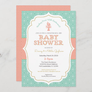 Crawfish Boil Baby shower Invitation Kaart