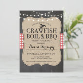 Crawfish Boil BBQ Any Age Birthday Lobster Invite Kaart (Staand voorkant)