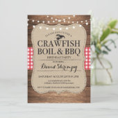 Crawfish Boil BBQ Verjaardagsfeest Kreeft Uitnodig Kaart (Staand voorkant)
