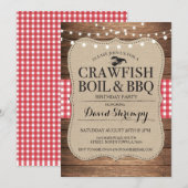 Crawfish Boil BBQ Verjaardagsfeest Kreeft Uitnodig Kaart (Voorkant / Achterkant)