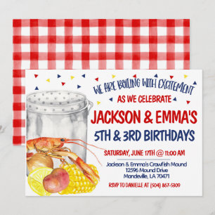 Crawfish Boil Birthday Invitation Kaart