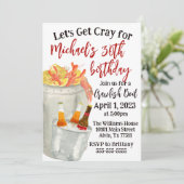Crawfish Boil Birthday Invitation Kaart (Staand voorkant)