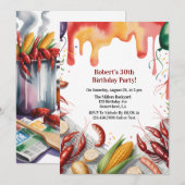 Crawfish Boil Birthday Party For Adults Kaart (Voorkant / Achterkant)