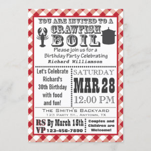 Crawfish Boil Birthday Party Invitation Kaart