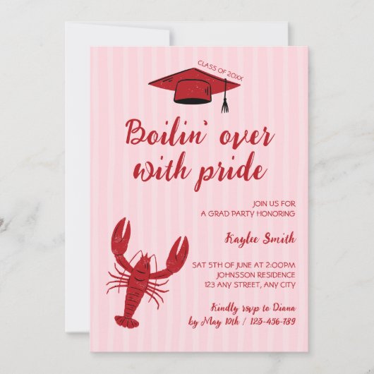 Crawfish Boil Boilin' Over met Pride Afstuderen Kaart (Voorkant)