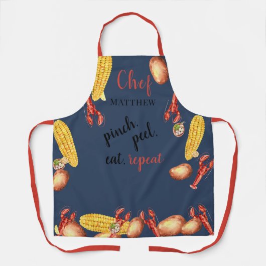 Crawfish Boil Bridal Engagement Party Custom Schort (Voorkant)