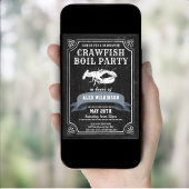 Crawfish Boil Chalkboard Black Graduparty Kaart