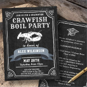 Crawfish Boil Chalkboard Black Graduparty Kaart