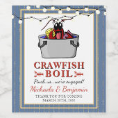 Crawfish Boil Couple Engagement Party Wijn Etiket (Enkel label)