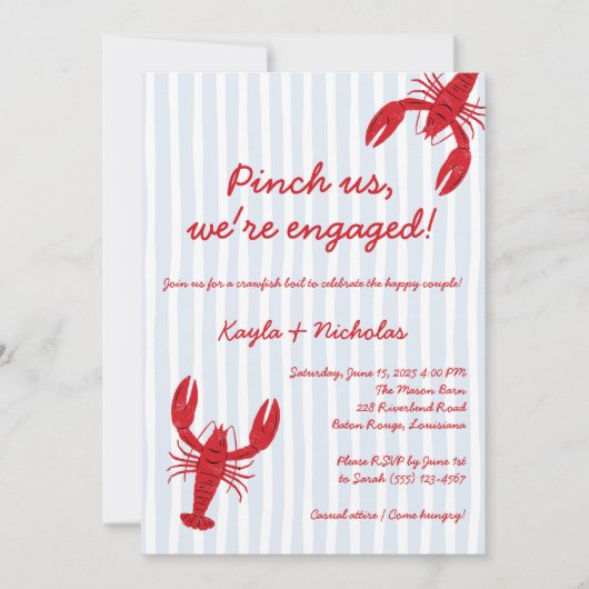 Crawfish Boil Couples Douche Pinch Us Southern Kaart (Voorkant)