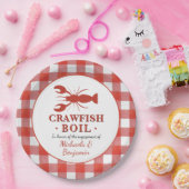 Crawfish Boil Couples Picnic Engagement Party Papieren Bordje (Feest)