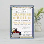 Crawfish Boil Couples Shower Engagement Party Folie Uitnodiging (Staand Voorkant)