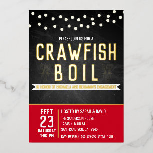 Crawfish Boil Couples Shower Engagement Party Folie Uitnodiging